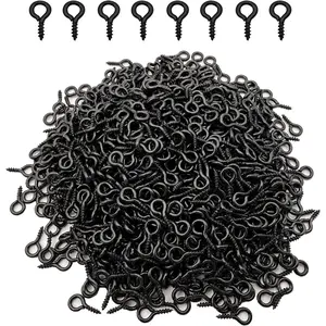 Black 1000 Pcs Small Screw Eye Pins Jewelry Making Eyelet Hook for Craft 10 x 5mm