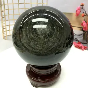 Silver obsidian ball, two silver rings very beautiful, quality, please rest assured that this is a very good decoration