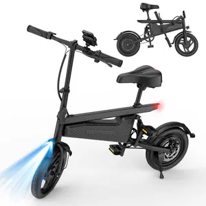 14" Foldable Electric Bike for Adults & Teens 22-28 Miles Range 350W Motor 48V 5.2-9Ah Battery Lightweight Dual Brakes Phone Holder
