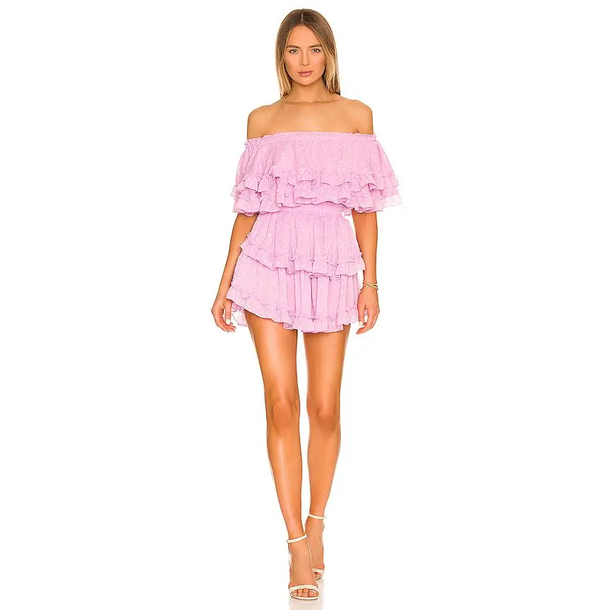 MISA Los Angeles x REVOLVE Isella Dress in Light Pink Clip Dot Light Pink  Lurex Clip Dot - TikTok Shop