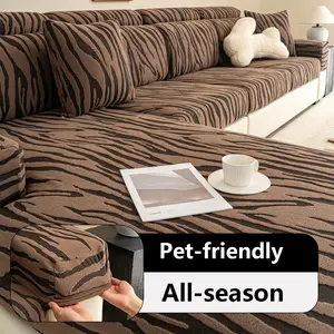 Ultra-Fitted Elastic Sofa Slipcover, Stretch Sofa Cover, Thickened Mountain Sea Pattern, Soft Comfortable Washable Reusable Furniture Protector, Sofa Couch Covers, All Seasons Use