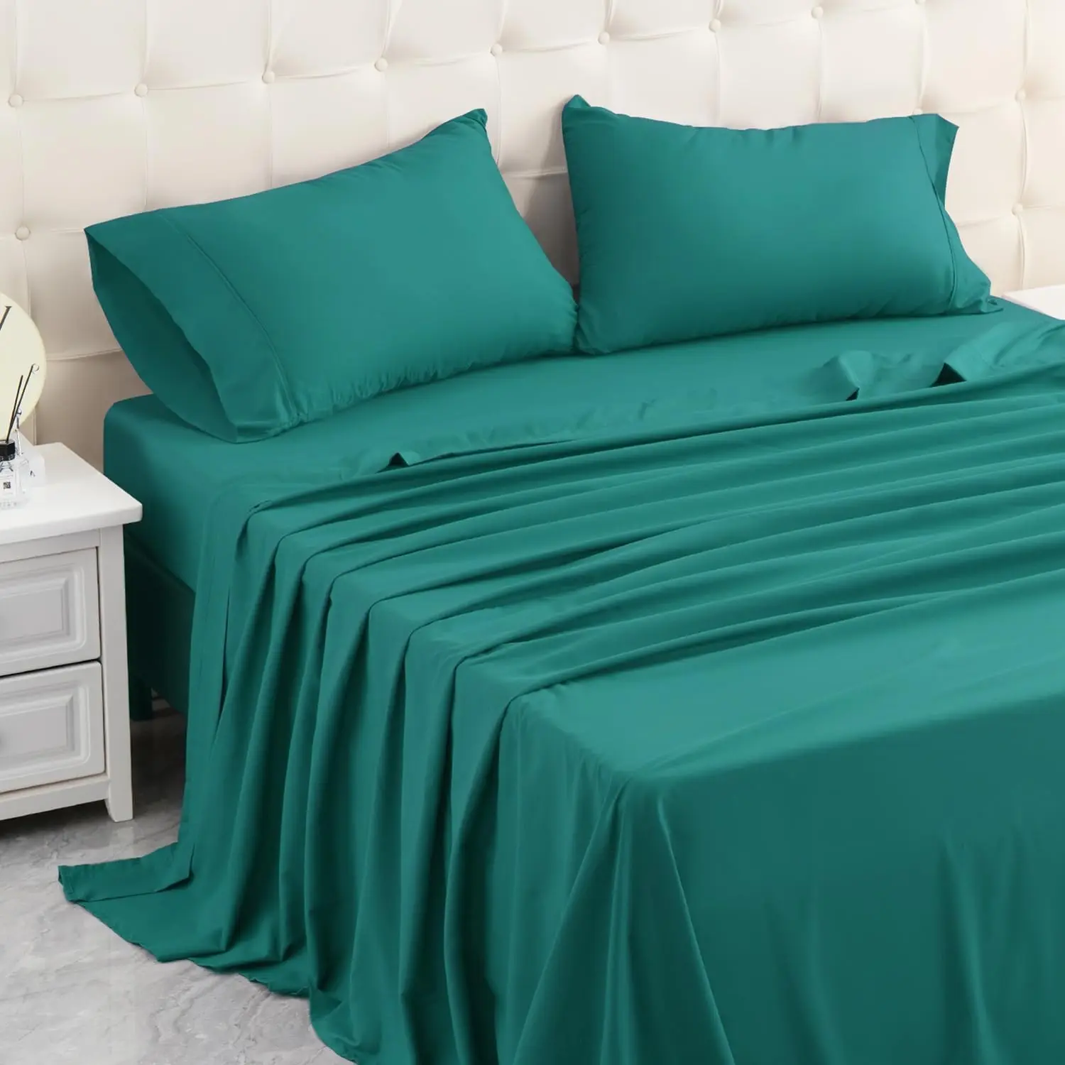 Queen, Sheet, with 16" Deep Pocket (4, Queen, Turquoise)