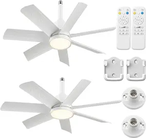 2026 New Pavilion Design Ceiling Fan Light, Remote Control Included, E26/E27 Socket Compatible, Suitable for Living Room & Dining Room