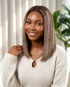 Arabella 250% Density Honey Blond Balayage Bob Wig P2/27# Straight/Wavy 13x6 Glueless Ear to Ear Pre Cut Lace 100% Human Hair Wig for Summer