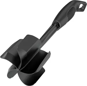 Ourokhome Meat Chopper & Potato Masher – Heat Resistant Nylon Ground Beef Smasher, 5-Blade Nonstick Mixer & Stirrer, Multi-Use Kitchen Tool, Black