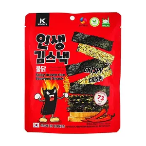 K WOOK'S Korean Spicy Brown Rice Seaweed Snack - 20g Crunchy Treat