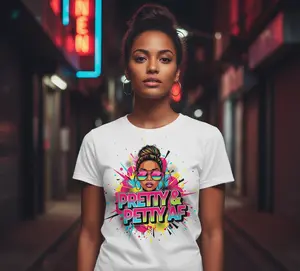 Pretty&Petty AF 10 inch DTF Transfer 2 different styles with Vibrant Colors Hot Peel for Stylish Designs