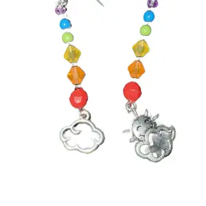 Handmade Mismatch Clouds Fish Hook Dangle Earrings with Colorful Beads Unique Modern Charm Fashion Statement Jewelry