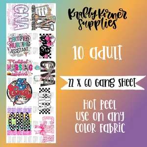 CNA DTF Transfer Gang Sheet, 22 x 60