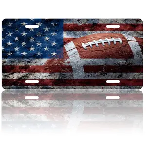 USA 250th Anniversary License Plate, Personalized American Football Car Front License Plate Cover, Car Decor Accessory Stainless Aluminum