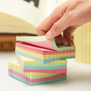 Colorful Self-Adhesive Sticky Notes, 1 Pack/100 Sheets, Square Random Colors, Horizontal Note Set, Ideal for Home, School, Office, Office Supplies