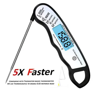 0.6S  Read Digital Meat Thermometer Pen for Outdoor BBQ, Grilling, , Oven Baking, Oil, Candy with Factory-Calibrated   Backlit Flip Display, Motion Sensor.