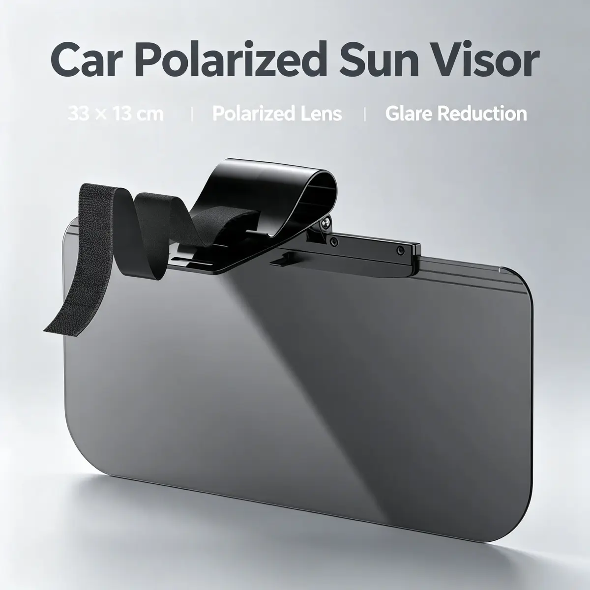 Polarized 180° Adjustable Anti-Glare Car Sun Visor Extender, 12.9 x 5 inch Car Sun Shade with Hard PC Heat Resistant Panel Universal Vehicle Side Sun Visor Block Glare Snow Road Reflection