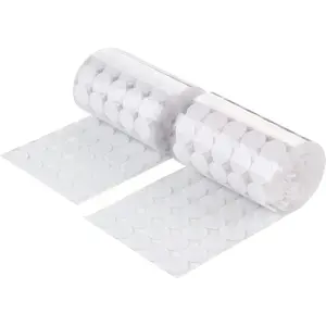 Hook Loop Dots 600 count (300 Pairs) Heavy Duty Adhesive 3/4" Diameter Very  Sticky Dots  for Art Craft Classroom Office Home Deco Color White (VDW300)
