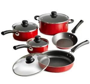 Tramontina Non-Stick Red Cookware Set, 9 Piece