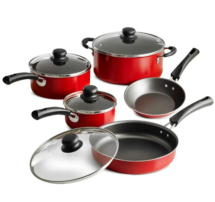 Tramontina Non-Stick Red Cookware Set, 9 Piece