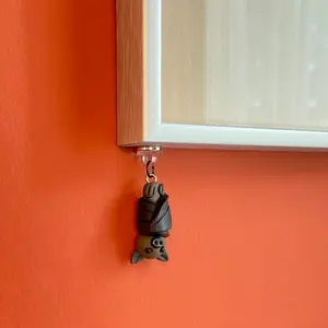 Hanging Bat Hinge Decor, Hinge Heads, Miniature Magnetic Figurine Door Decor, Whimsical Quirky Decor, Animal Lover Gift, Cute Bat Decor