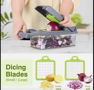 16 in 1 Multifunctional Handheld Onion Cutter Fruits Slicer Potatoes Press Peele
