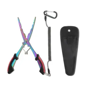 Unique Bargains Fishing Pliers, Stainless Steel Freshwater Fishing Pliers, Needle Nose Pliers Fishing, Versatile Fishing Tool with Nonslip Grip, Blue, 1 Set
