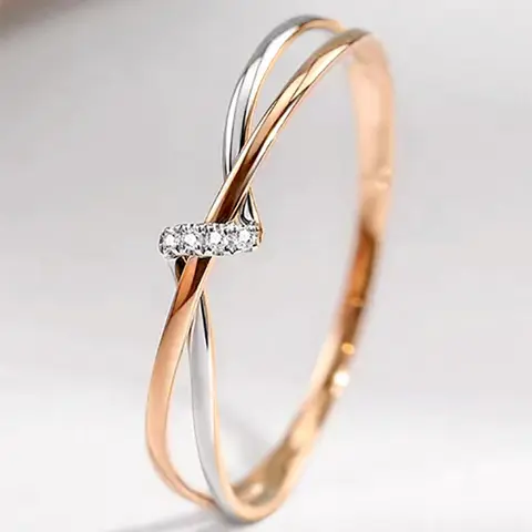 Simple Rhinestone Decorated Criss Cross Design Ring, Fashion Accessories for Women, Trendy All-match & Exquisite Jewelry for Birthday Gift, Fashion Beautiful Rings, Fashionable Jewelry