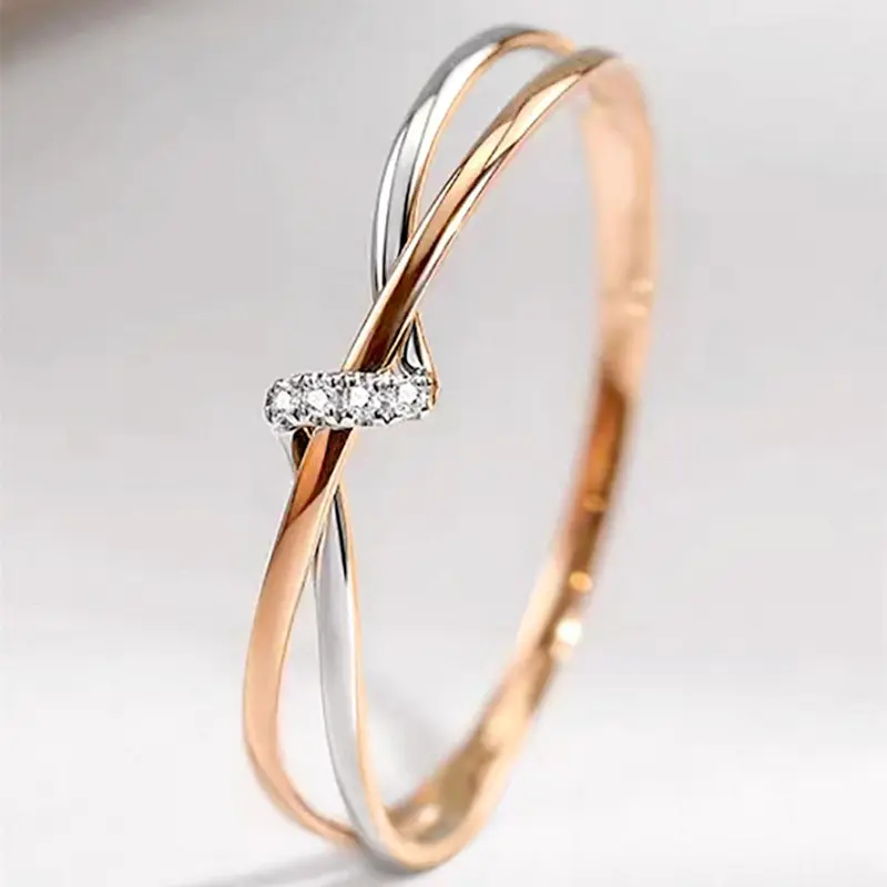 Simple Rhinestone Decorated Criss Cross Design Ring, Fashion Accessories for Women, Trendy All-match & Exquisite Jewelry for Birthday Gift, Fashion Beautiful Rings, Fashionable Jewelry