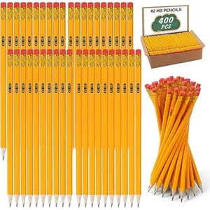 400 Pack Yellow #2 HB Pencils with Erasers for , Pre-Sharpened, Ambidextrous, Writing, Drawing, Sketching