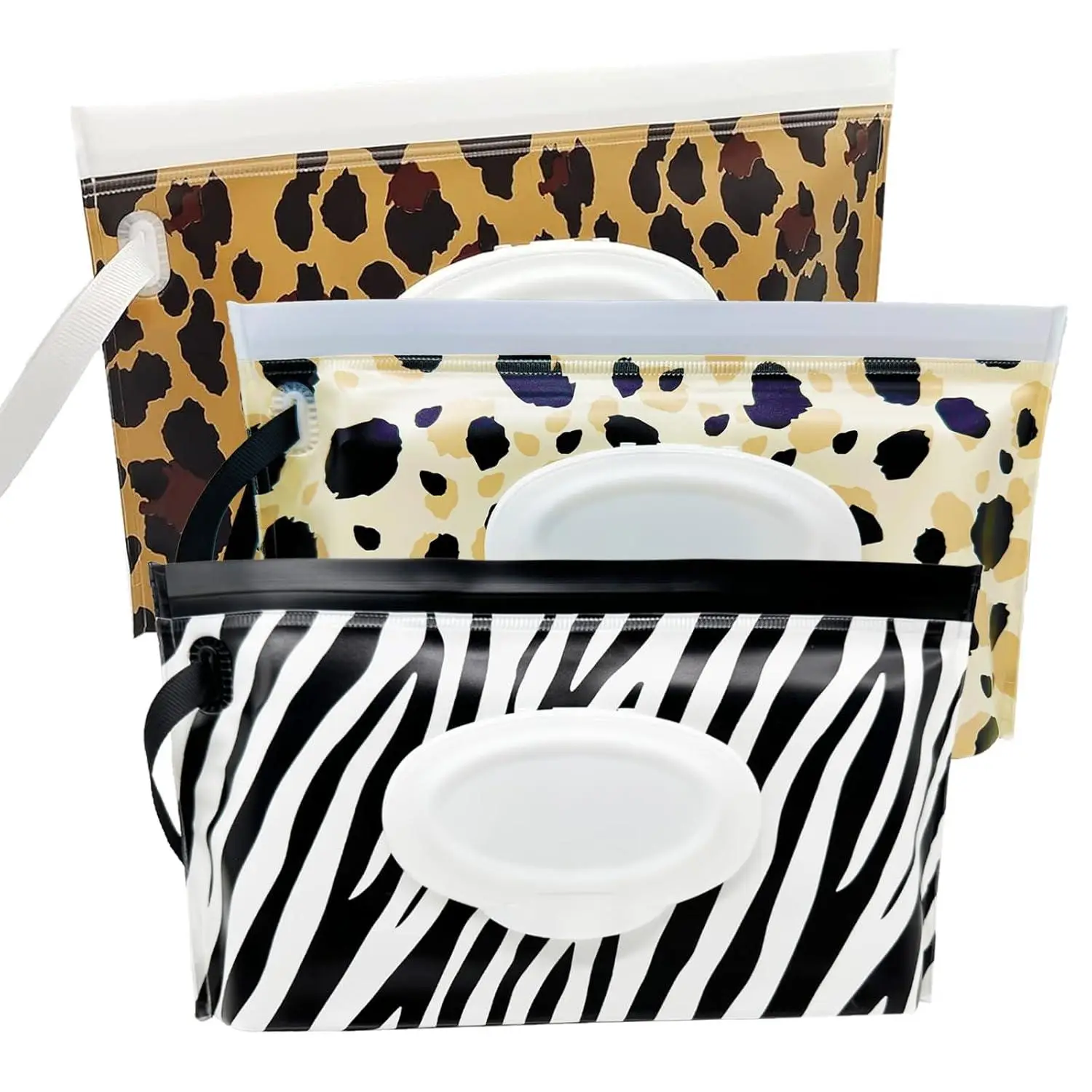 Random Color Baby Wipe Dispenser, 1/2 Counts Portable Refillable Wet Wipe Holder, Wipe Dispenser Bag, Reusable Travel Wet Wipe Pouch, Storage Bag for