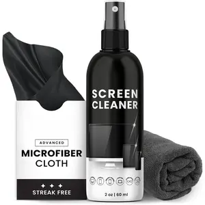Screen Cleaner Spray and Wipe - TV screen cleaner spray and 2 Microfiber cloths, Computer Screen Cleaner, TV screen cleaner for  TV & , Laptop, MacBook, iPad and  Devices - (2oz)