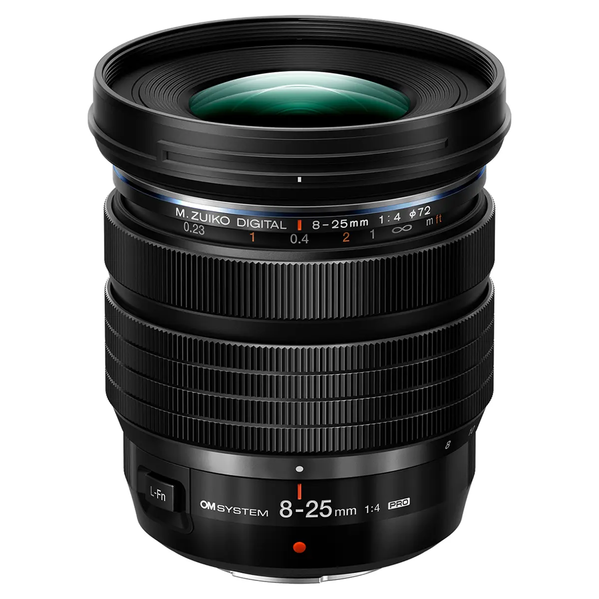 OM SYSTEM M.Zuiko Digital ED 8-25mm f/4 PRO Lens for Micro Four Thirds, Black
