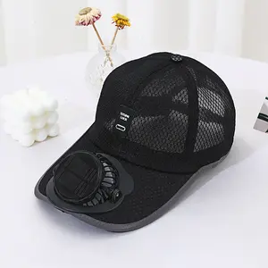 Solar Fan Cooling Cap Breathable Mesh Summer Sun Hat Unisex Outdoor UV Protection Baseball Caps
