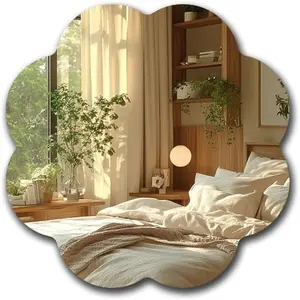 Flower Acrylic Mirror Anti-Scratch Unbreakable Shatterproof HD Tempered Wall Decorative Mirrors for Home Children's Rooms Kindergarten Themed Restaurant(Flower 2,11.81"x11.81")