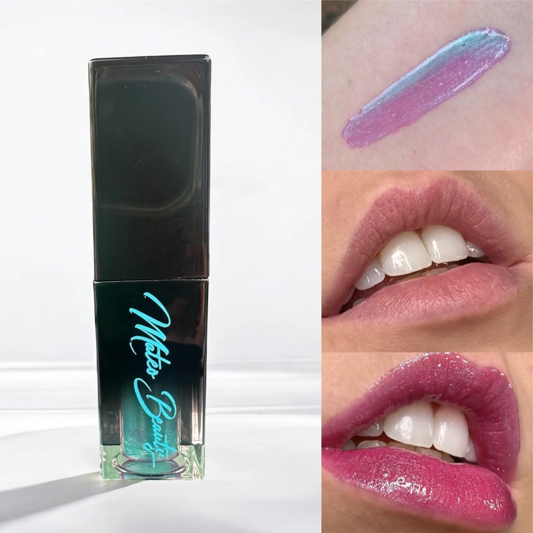 Mateo Beauty MB True Blue Color-Changing Lip Oil, Makeup Cosmetic Lipstick Gloss for Lip Care, Lip Products, Lipstain