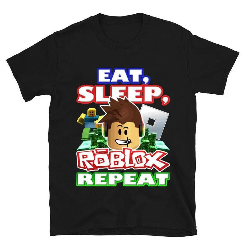 Eat, Sleep, Roblox Repeat Roblox Shirt Showcasing Nostalgic and Iconic Gaming Artwork