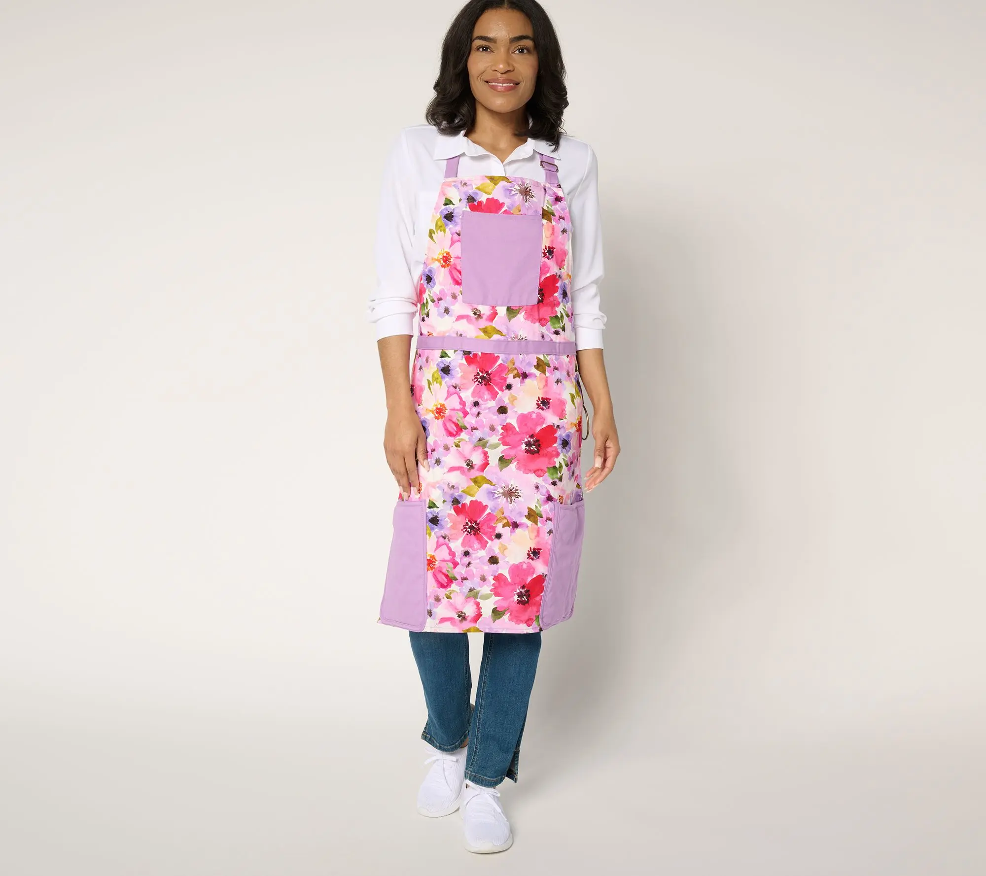 QVC 2-in-1 Home Care Apron with Built-in Oven Mitts