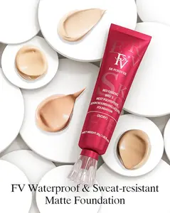 FV Beauty Waterproof Foundation, Dewy Finish Long Lasting Lightweight Medium Coverage Face Makeup, Cruelty Free, 30ml