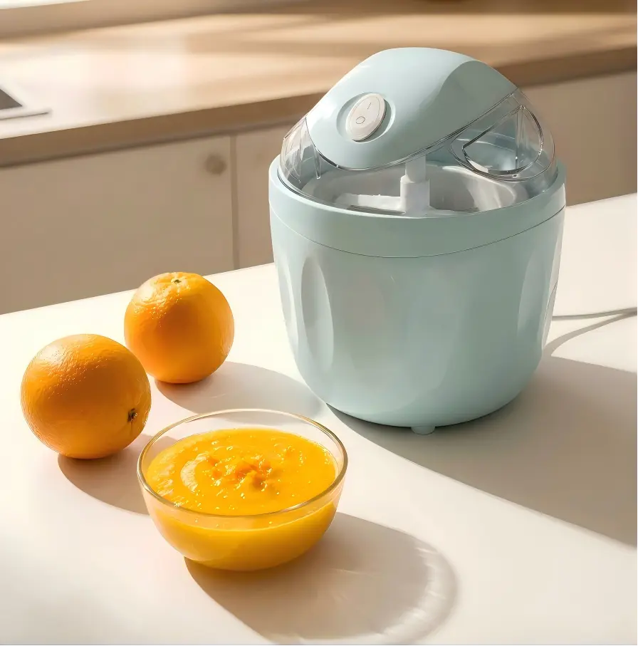 Electric Ice Cream Maker - 1-Touch Kitchen Appliance with Freezer Bowl, Locking Mechanism, Single Serve Capacity, Effortless Cleanup & Use for Healthy Homemade Frozen Yogurt, Sorbet, Gelato, Summer Kids' Desserts,dorm essentials,home essentials