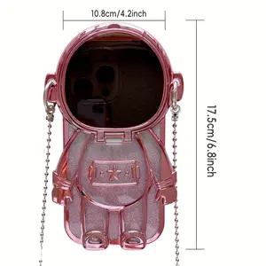 Phone Case - A Plated Astronaut Phone Case •  Built-In Makeup Mirror with Glitter • an Adjustable Stand • And Full Protection Against Drops And Wear • This Shiny, Creative Frosted Cross Crown Vintage Union Jack iphone 12