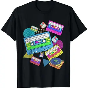Eighties Theme Party Retro 80s Music Cassette 80s T-Shirt