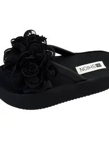 Handmade 3D Floral Decorative Shoes, Thick Sole Slip-Ons, Soft Fairy Style, Multiple Colors Available, Instantly Look Tall and Leggy