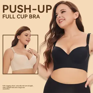 Plus Size Bras for Women Full Coverage Anti-Sagging Large Cup Support Wired Bra with Breathable Fabric Shaping Bralette Black Womenswear Bridal Push-Up Full Cup Bra Casual Essential Everyday Formal