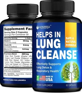 Quit Smoking Aid for Lung Cleanse & Support - Lung Detox for Smokers - Herbs for Respiratory Health: Licorice, Ginger & Nettle Root, Thyme - Clear Lungs Supplement with Vitamins C, D3-60 Capsules