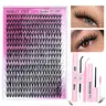SOSIAY CICI Home Use Eyelashes Clusters Kit, DIY Lash Extension Set with 320 Individual Lash Clusters (40D D Curl, 9-16MM), Bond, Seal & Eyelash Applicator for Custom At-Home Makeup Looks
