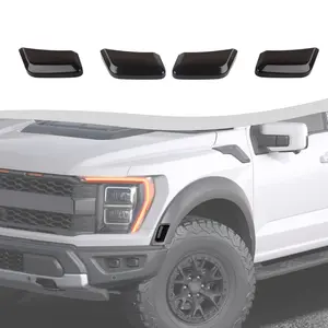 For Ford F150 Raptor 2021+ Side Marker Wheel Eyebrow Light Cover Trim Smoked Black Car Accessories and Truck Autos