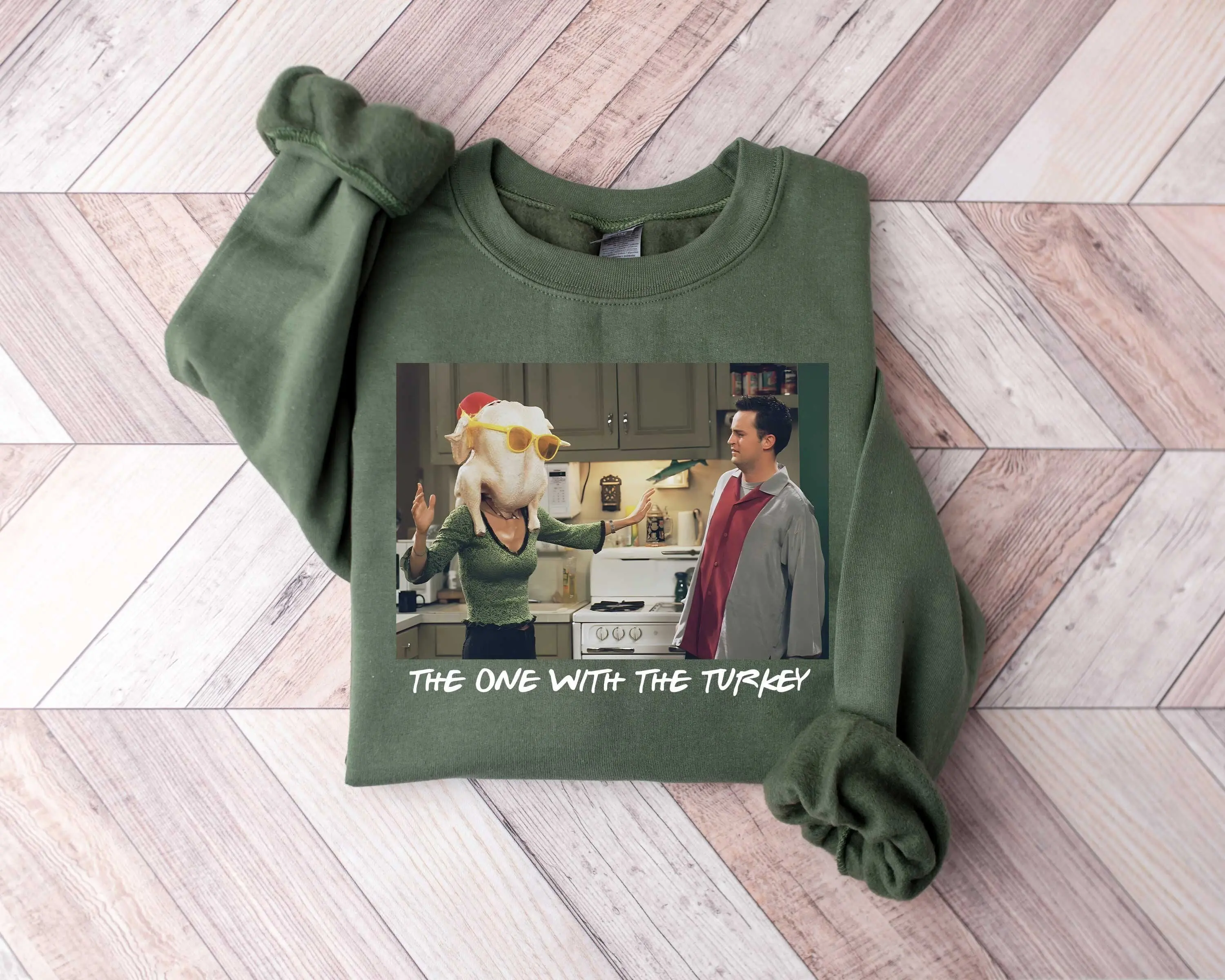 Gildan Sweatshirts The One With The Turkey, The One Where It’s Thanksgiving, Thanksgiving Friends Shirt, Friends Turkey Shirt, Funny Sweater