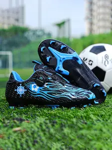 Men's Youth Sport Shoes, PU Leather Low Top, Comfortable Fashion New Professional Sports Shoes, All Season Long Spike Football Shoes