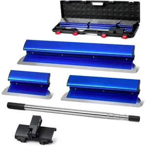 Drywall Skimming  Set-12",22" & 32" Skimming  + 35"-81" Extension Handle Pole, Stainless Steel Construction ,Smoothing Drywall ,Extruded ,High  End Caps