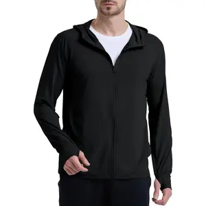 Mens Lightweight Full Zip UPF 50+ Sun Protection Hoodie Jackets Long Sleeve Hiking Fishing Outdoor Performance Shirt