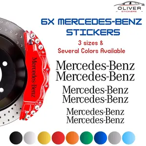 6x Benz Brake Calipers Decal Stickers for Car