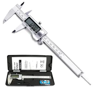 Digital Caliper Measuring Tool, Stainless Steel Vernier Caliper Digital Micrometer with Large LCD Screen, 6 Inch Caliper Tool for DIY/Household, Auto-Off Feature, Inch and Millimeter Conversion