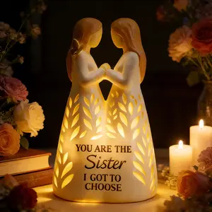 Best Friend Birthday Friendship Gifts for Women - Friend Figurines Lights with Remote Control, Sister Birthday Gift, Bestie Gift for Women - Sister Hand-Painted Statue (No Batteries Included)